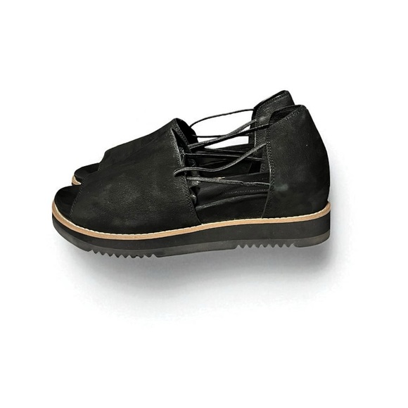 🌻Eileen Fisher Black Ken Tumbled Nubuck Sandal Size 8.5 - Picture 1 of 10